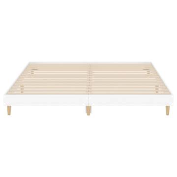 White Bed Frame 120x200 cm | Durable Engineered Wood | Hipomarket