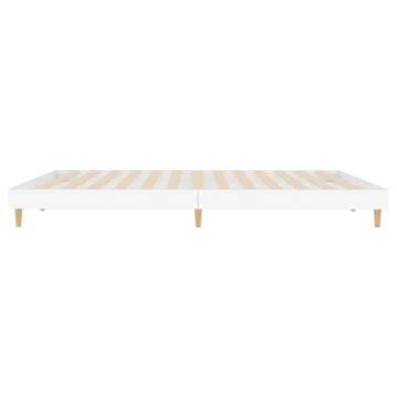 White Bed Frame 120x200 cm | Durable Engineered Wood | Hipomarket