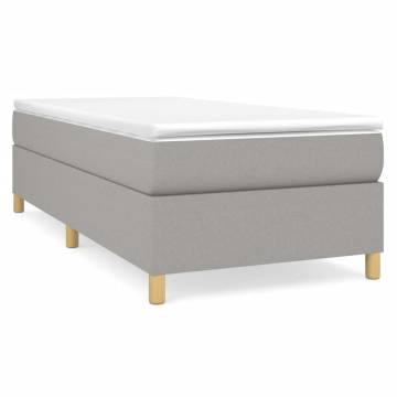 Light Grey Single Fabric Bed Frame - UKIEFINO