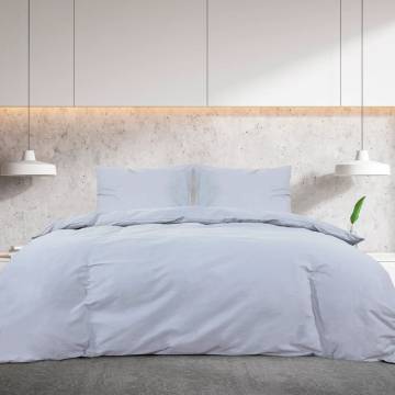 Duvet Cover Set Grey 200x200 cm Cotton - Soft & Elegant