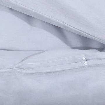 Duvet Cover Set Grey 200x200 cm Cotton - Soft & Elegant