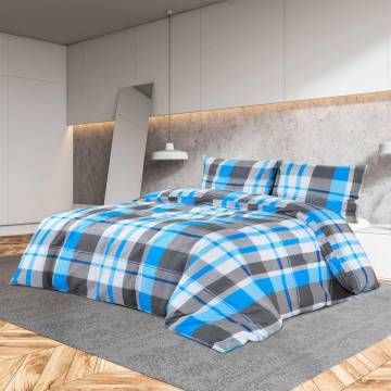 Duvet Cover Set Blue & Grey 140x200 cm Cotton - Hipomarket