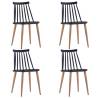 Elegant Black Plastic Dining Chairs Set of 4 | HiPo Market