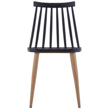 Elegant Black Plastic Dining Chairs Set of 4 | HiPo Market