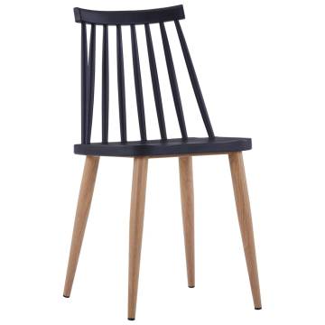 Elegant Black Plastic Dining Chairs Set of 4 | HiPo Market