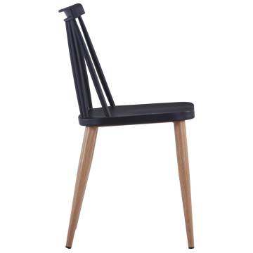 Elegant Black Plastic Dining Chairs Set of 4 | HiPo Market