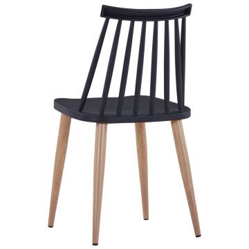 Elegant Black Plastic Dining Chairs Set of 4 | HiPo Market