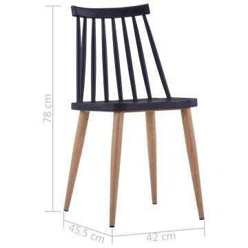 Elegant Black Plastic Dining Chairs Set of 4 | HiPo Market