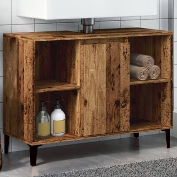 Old Wood Sink Cabinet 80x33x60 cm | Elegant Bathroom Storage