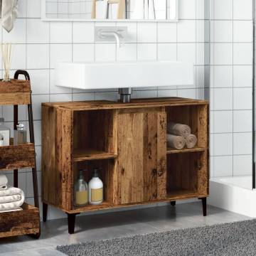 Old Wood Sink Cabinet 80x33x60 cm | Elegant Bathroom Storage