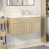 Stylish Bathroom Sink Cabinet with Built-in Basin - Sonoma Oak