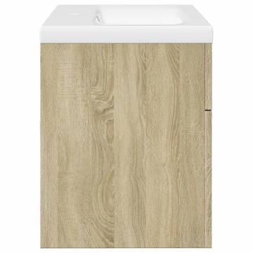 Stylish Bathroom Sink Cabinet with Built-in Basin - Sonoma Oak