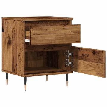 Stylish Bedside Cabinets - 2 pcs Old Wood | Hipo Market UK