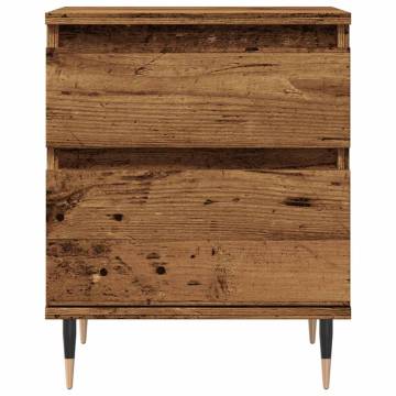 Stylish Bedside Cabinets - 2 pcs Old Wood | Hipo Market UK