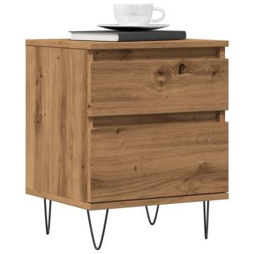 Stylish Artisan Oak Bedside Cabinet - 40x35x50 cm