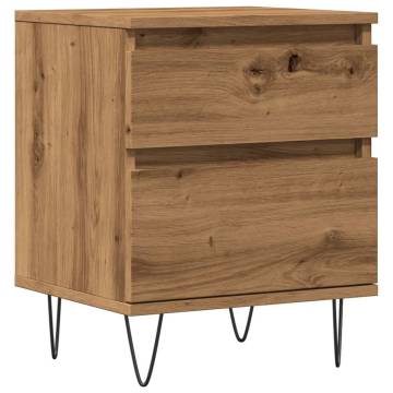 Stylish Artisan Oak Bedside Cabinet - 40x35x50 cm