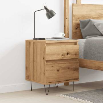 Stylish Artisan Oak Bedside Cabinet - 40x35x50 cm