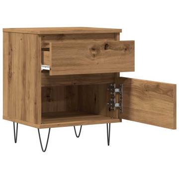 Stylish Artisan Oak Bedside Cabinet - 40x35x50 cm