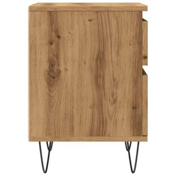 Stylish Artisan Oak Bedside Cabinet - 40x35x50 cm