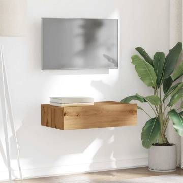 Stylish TV Cabinet with LED Lights - Artisan Oak | HipoMarket