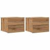 Wall-mounted Bedside Cabinets - Artisan Oak 2 pcs | HipoMarket