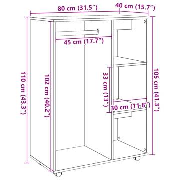 Old Wood Wardrobe 80x40x110 cm | Stylish Storage Solution