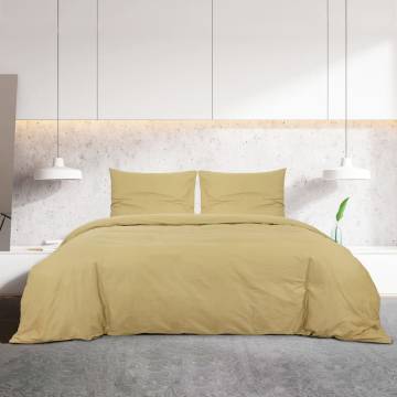 Duvet Cover Set Taupe 155x220 cm - Lightweight Microfiber