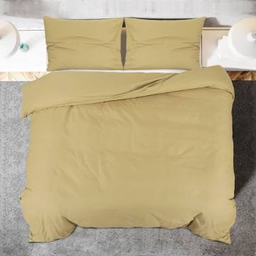 Duvet Cover Set Taupe 155x220 cm - Lightweight Microfiber