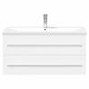 Stylish Bathroom Sink Cabinet with Built-in Basin - White