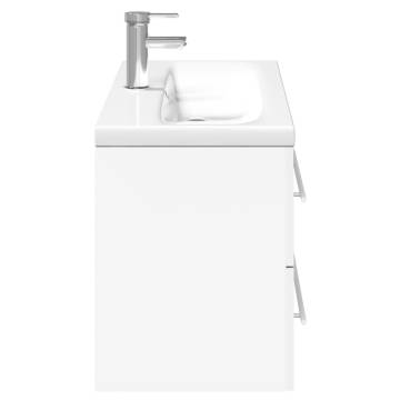 Stylish Bathroom Sink Cabinet with Built-in Basin - White