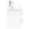 Stylish Bathroom Sink Cabinet with Built-in Basin - White