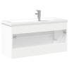 Stylish Bathroom Sink Cabinet with Built-in Basin - White