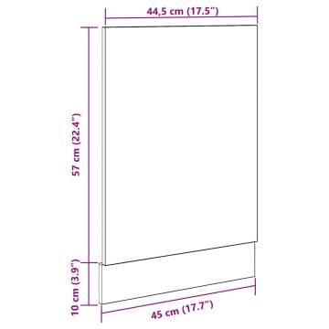 Old Wood Dishwasher Panel 45x3x67 cm | Durable Engineered Wood