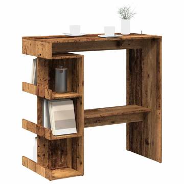 Bar Table with Storage Rack - Old Wood 100x48x101.5 cm