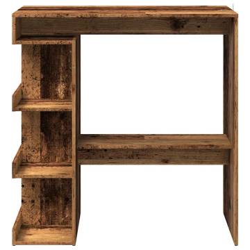 Bar Table with Storage Rack - Old Wood 100x48x101.5 cm