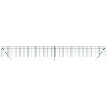 Wire Mesh Fence Green 1.1x10m - Galvanised Steel - HipoMarket