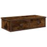 Wall Shelf with Drawers - Smoked Oak 60x25x15 cm | HiPo Market