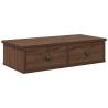 Wall Shelf with Drawers - Brown Oak | 60x25x15 cm