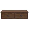 Wall Shelf with Drawers - Brown Oak | 60x25x15 cm