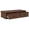 Wall Shelf with Drawers - Brown Oak | 60x25x15 cm