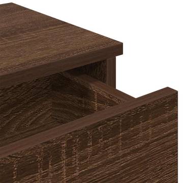 Wall Shelf with Drawers - Brown Oak | 60x25x15 cm