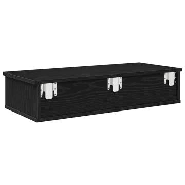 Stylish Black Wall Shelf with Drawers - 80x31 cm | HipoMarket