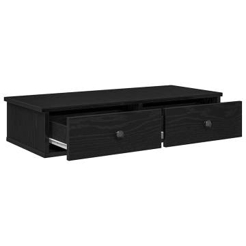 Stylish Black Wall Shelf with Drawers - 80x31 cm | HipoMarket