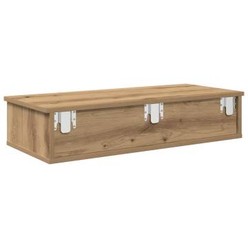 Wall Shelf with Drawers - Artisan Oak - 80x31x17 cm