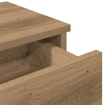 Wall Shelf with Drawers - Artisan Oak - 80x31x17 cm