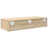 Wall Shelf with Drawers - Sonoma Oak | HipoMarket