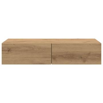 Wall Shelf with Drawers - Artisan Oak, 80x33x17 cm