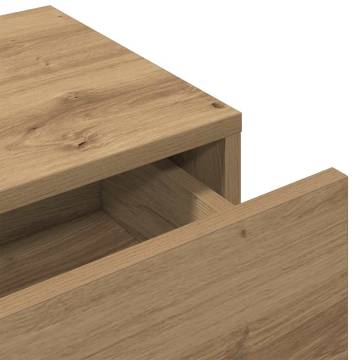 Wall Shelf with Drawers - Artisan Oak, 80x33x17 cm