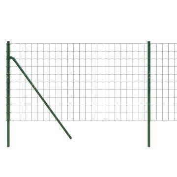 Wire Mesh Fence Green 1.1x10m - Galvanised Steel - HipoMarket