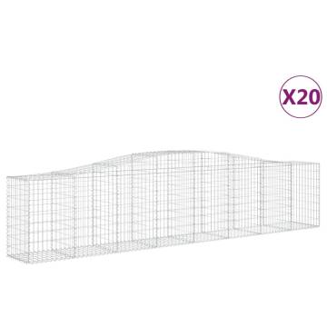 Arched Gabion Baskets - 20 pcs Galvanised Iron | HipoMarket